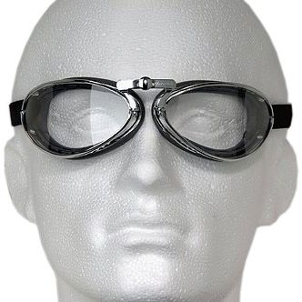 Aviator Goggle T2 doré noir, lunettes moto aviateur vintage